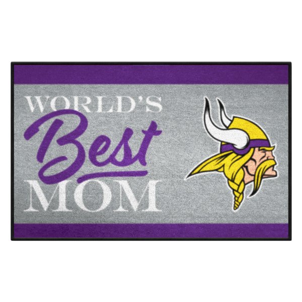 FanMats® - "World's Best Mom" Minnesota Vikings 19" x 30" Nylon Face Starter Mat