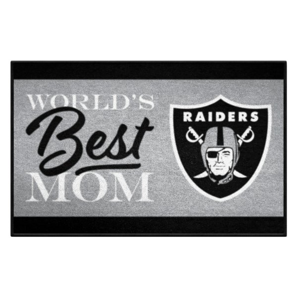 FanMats® - "World's Best Mom" Las Vegas Raiders 19" x 30" Nylon Face Starter Mat