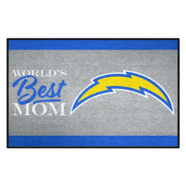 FanMats® - "World's Best Mom" Los Angeles Chargers 19" x 30" Nylon Face Starter Mat
