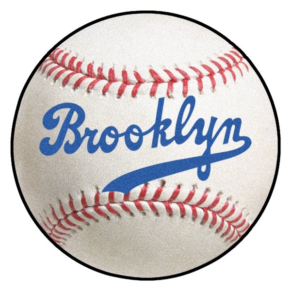 FanMats® - Cooperstown Retro Collection 1944 Brooklyn Dodgers Baseball Mat 27" Dia Nylon Face Retro Baseball Ball Floor Mat