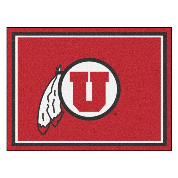 FanMats® - University of Utah 96" x 120" Nylon Face Ultra Plush Floor Rug with "Circle U & Feathers" Logo