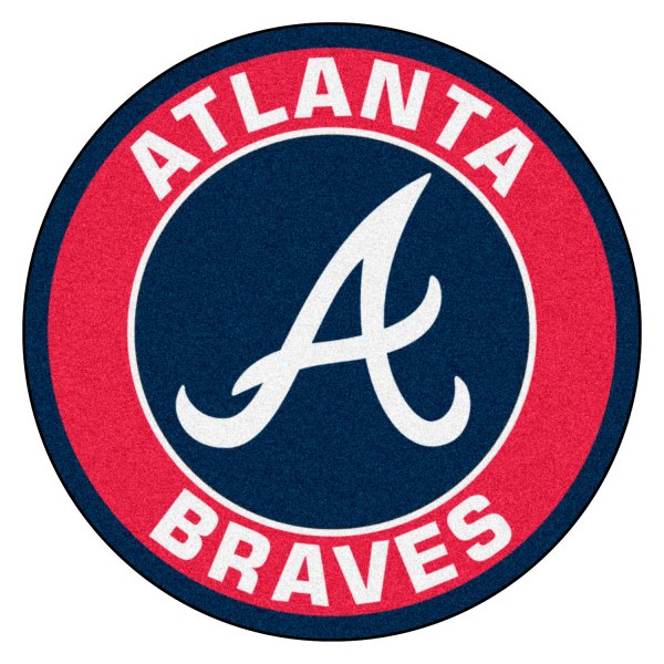 FanMats® - Atlanta Braves 27" Dia Nylon Face Floor Mat with "Script A" Logo
