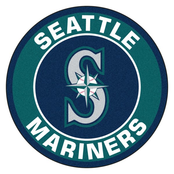 FanMats® - Seattle Mariners 27" Dia Nylon Face Floor Mat with "S with Compass" Logo