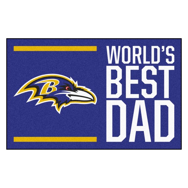 FanMats® - "World's Best Dad" Baltimore Ravens 19" x 30" Nylon Face Starter Mat