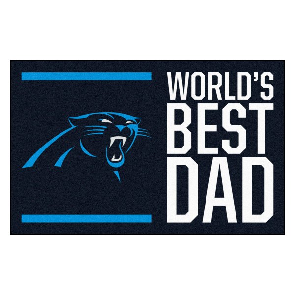 FanMats® - "World's Best Dad" Carolina Panthers 19" x 30" Nylon Face Starter Mat