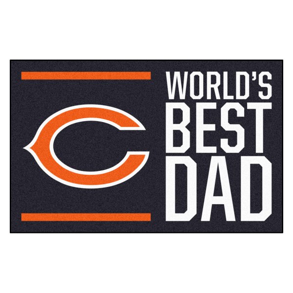 FanMats® - "World's Best Dad" Chicago Bears 19" x 30" Nylon Face Starter Mat