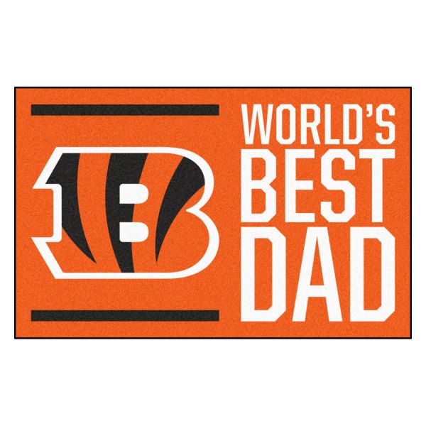 FanMats® - "World's Best Dad" Cincinnati Bengals 19" x 30" Nylon Face Starter Mat