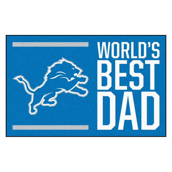 FanMats® - "World's Best Dad" Detroit Lions 19" x 30" Nylon Face Starter Mat