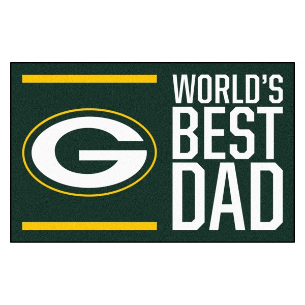 FanMats® - "World's Best Dad" Green Bay Packers 19" x 30" Nylon Face Starter Mat