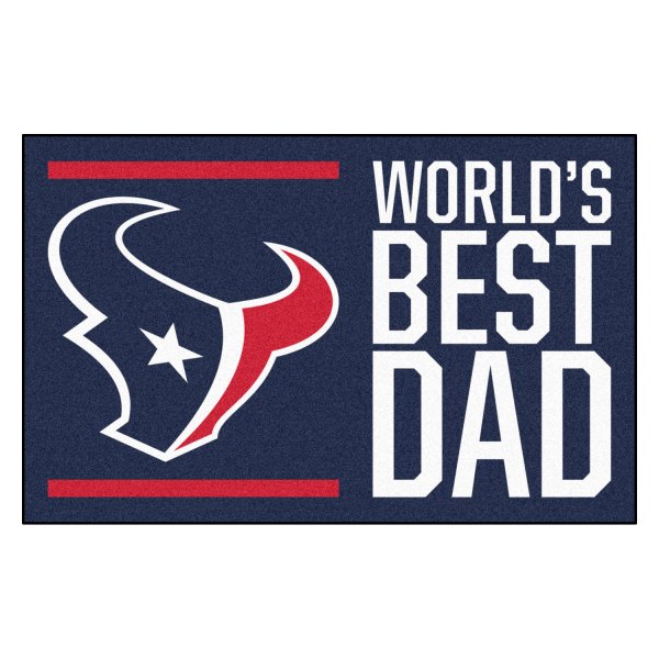 FanMats® - "World's Best Dad" Houston Texans 19" x 30" Nylon Face Starter Mat