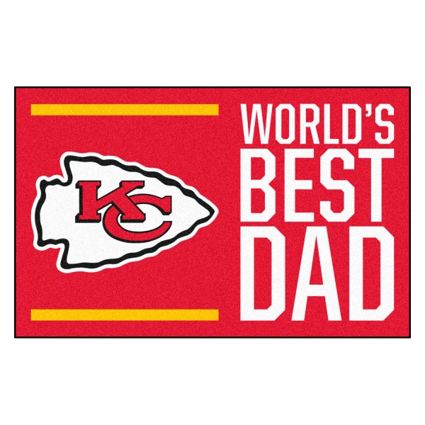 FanMats® - "World's Best Dad" Kansas City Chiefs 19" x 30" Nylon Face Starter Mat