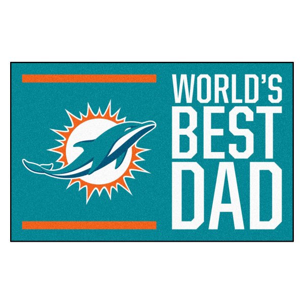 FanMats® - "World's Best Dad" Miami Dolphins 19" x 30" Nylon Face Starter Mat