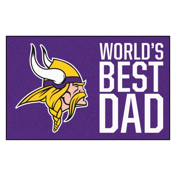 FanMats® - "World's Best Dad" Minnesota Vikings 19" x 30" Nylon Face Starter Mat