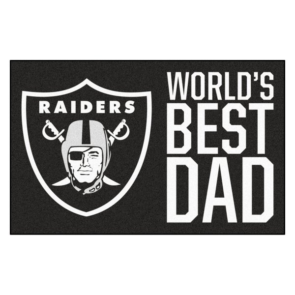 FanMats® - "World's Best Dad" Las Vegas Raiders 19" x 30" Nylon Face Starter Mat