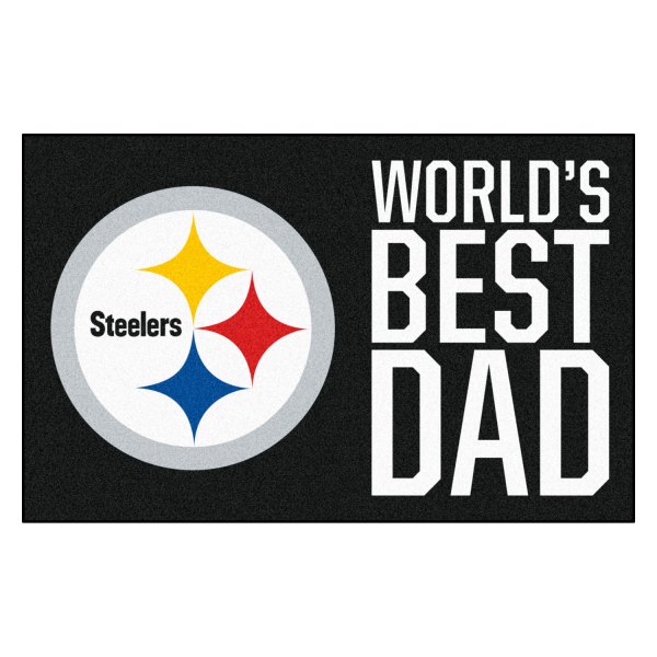 FanMats® - "World's Best Dad" Pittsburgh Steelers 19" x 30" Nylon Face Starter Mat