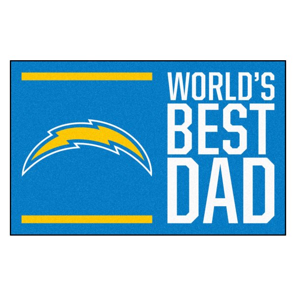 FanMats® - "World's Best Dad" Los Angeles Chargers 19" x 30" Nylon Face Starter Mat