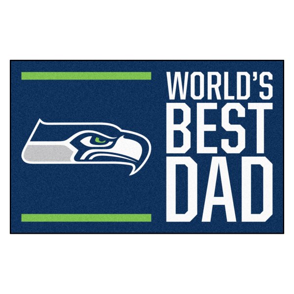 FanMats® - "World's Best Dad" Seattle Seahawks 19" x 30" Nylon Face Starter Mat