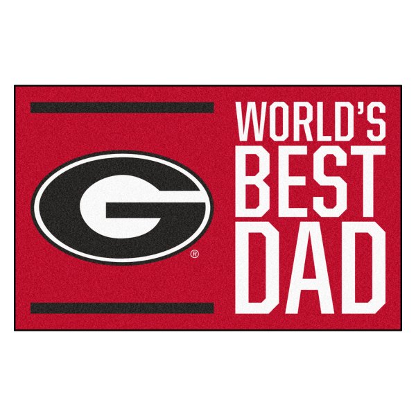 FanMats® - "World's Best Dad" University of Georgia 19" x 30" Nylon Face Starter Mat with "G" Logo