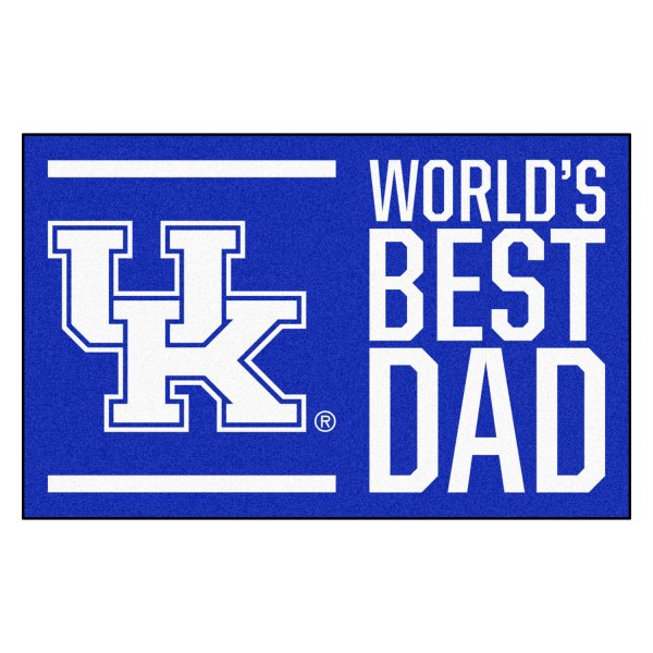 FanMats® - "World's Best Dad" University of Kentucky 19" x 30" Nylon Face Starter Mat with "UK" Logo