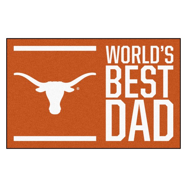 FanMats® - "World's Best Dad" University of Texas 19" x 30" Nylon Face Starter Mat with "Longhorn" Logo