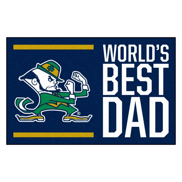 FanMats® - "World's Best Dad" Notre Dame 19" x 30" Nylon Face Starter Mat with "ND" Logo