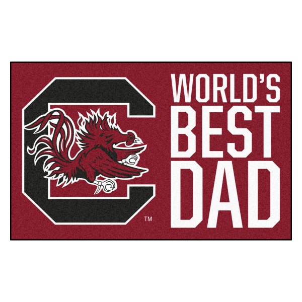 FanMats® - "World's Best Dad" University of South Carolina 19" x 30" Nylon Face Starter Mat with "Block C & Gamecock" Logo