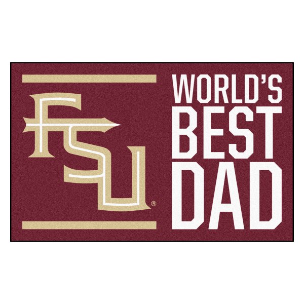 FanMats® - "World's Best Dad" Florida State University 19" x 30" Nylon Face Starter Mat with "Seminole" Logo
