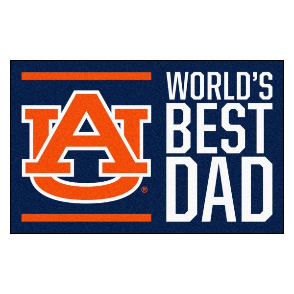 FanMats® - "World's Best Dad" Auburn University 19" x 30" Nylon Face Starter Mat with "AU" Logo