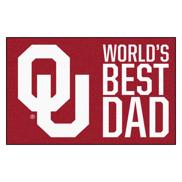 FanMats® - "World's Best Dad" University of Oklahoma 19" x 30" Nylon Face Starter Mat with "OU" Logo