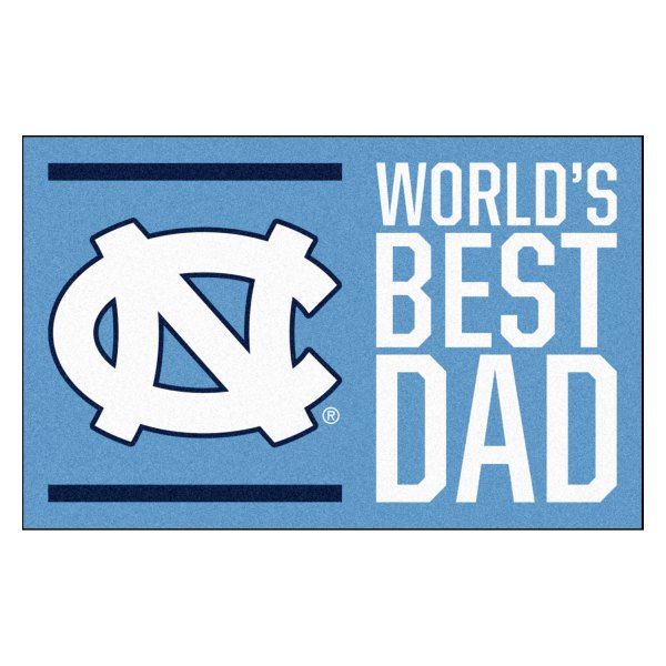 FanMats® - "World's Best Dad" University of North Carolina (Chapel Hill) 19" x 30" Nylon Face Starter Mat with "NC" Logo