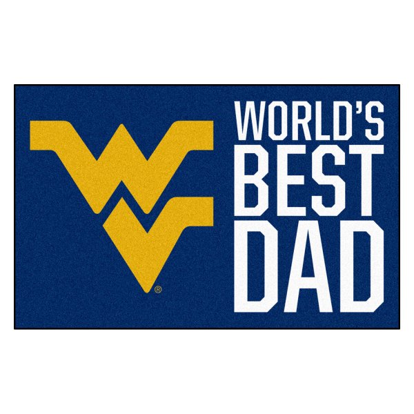 FanMats® - "World's Best Dad" West Virginia University 19" x 30" Nylon Face Starter Mat with "WV" Logo