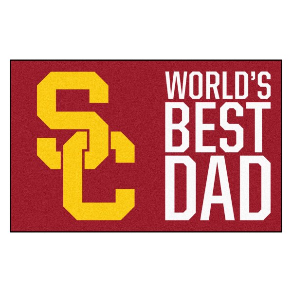 FanMats® - "World's Best Dad" University of Southern California 19" x 30" Nylon Face Starter Mat with "Block SC" Logo