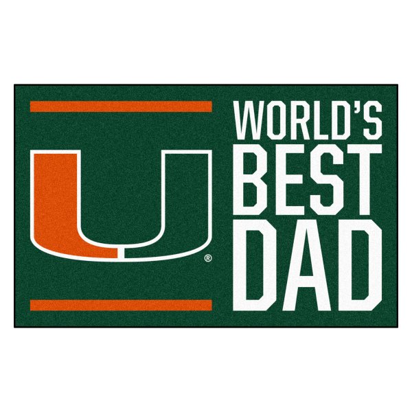 FanMats® - "World's Best Dad" Oakland Athletics 19" x 30" Nylon Face Starter Mat with "U" Logo