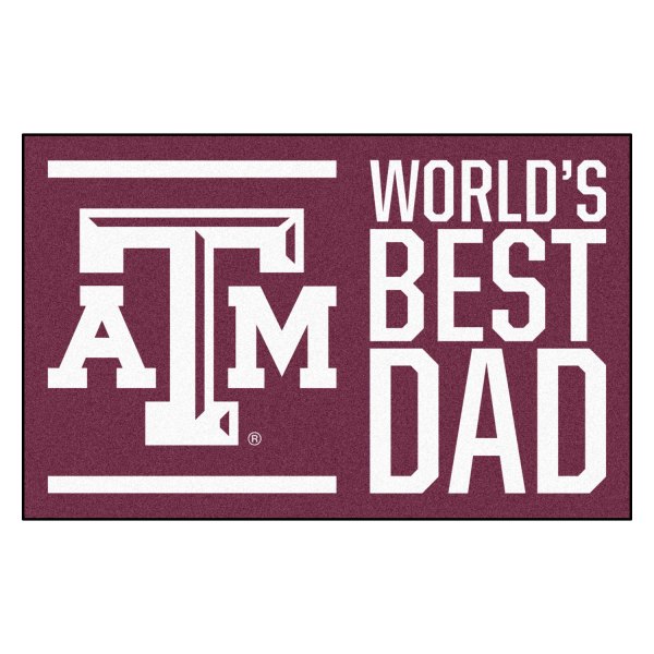 FanMats® - "World's Best Dad" Texas A&M University 19" x 30" Nylon Face Starter Mat with "ATM" Logo