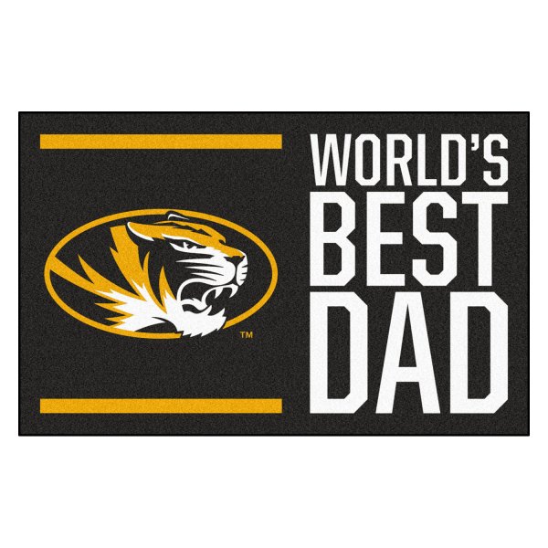 FanMats® - "World's Best Dad" University of Missouri 19" x 30" Nylon Face Starter Mat with "Oval Tiger" Logo