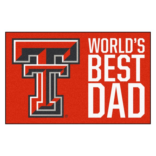 FanMats® - "World's Best Dad" Texas Tech University 19" x 30" Nylon Face Starter Mat with "TT" Logo