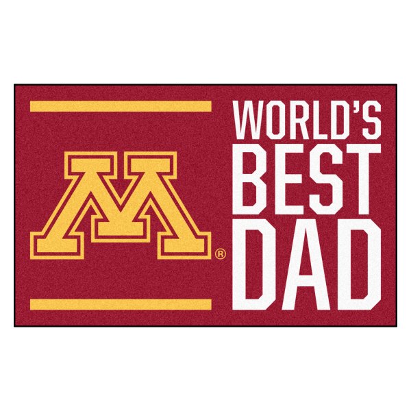 FanMats® - "World's Best Dad" University of Minnesota 19" x 30" Nylon Face Starter Mat with "Block M" Logo