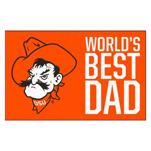 FanMats® - "World's Best Dad" Oklahoma State University 19" x 30" Nylon Face Starter Mat with "OSU" Logo