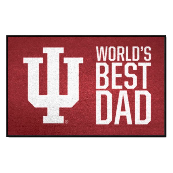 FanMats® - "World's Best Dad" Indiana University 19" x 30" Nylon Face Starter Mat with "IU" Logo