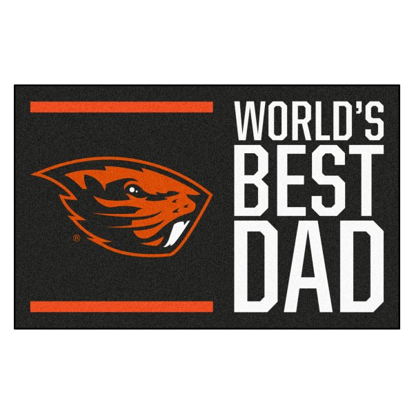 FanMats® - "World's Best Dad" Oregon State University 19" x 30" Nylon Face Starter Mat with "Beaver" Logo