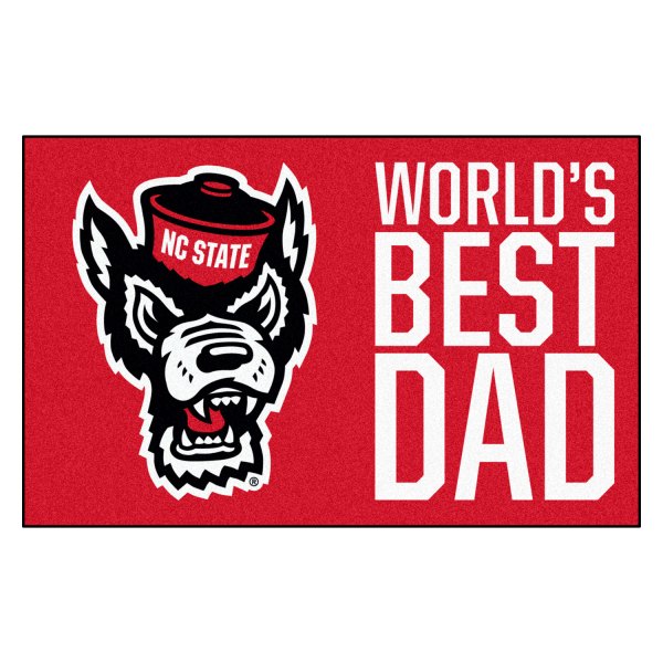 FanMats® - "World's Best Dad" North Carolina State University 19" x 30" Nylon Face Starter Mat with "NCS" Primary Logo