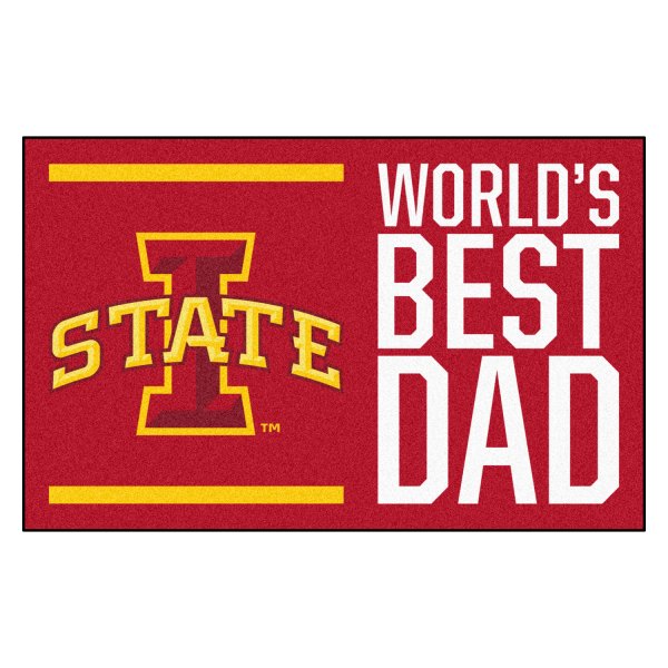 FanMats® - "World's Best Dad" Iowa State University 19" x 30" Nylon Face Starter Mat with "I State" Logo