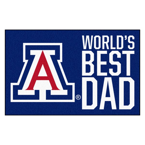 FanMats® - "World's Best Dad" University of Arizona 19" x 30" Nylon Face Starter Mat with "A" Primary Logo
