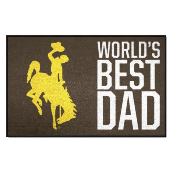 FanMats® - "World's Best Dad" University of Wyoming 19" x 30" Nylon Face Starter Mat with "Bucking Cowboy" Logo