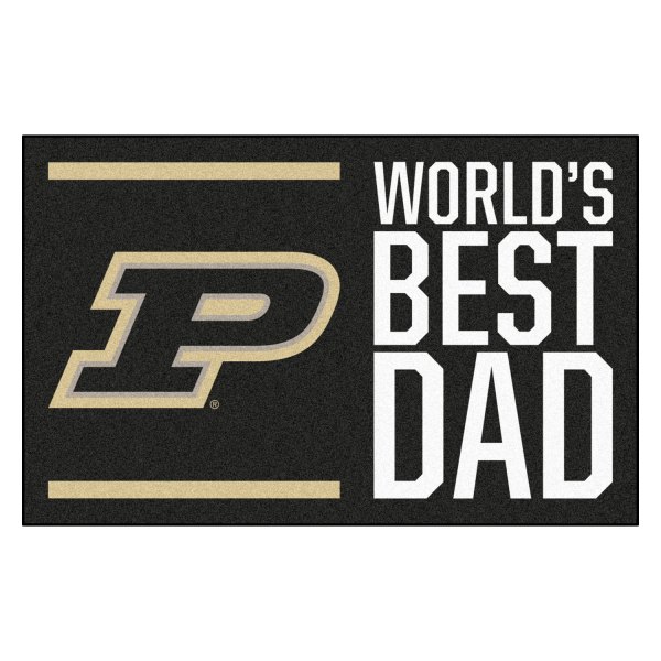 FanMats® - "World's Best Dad" Purdue University 19" x 30" Nylon Face Starter Mat with "P" Logo