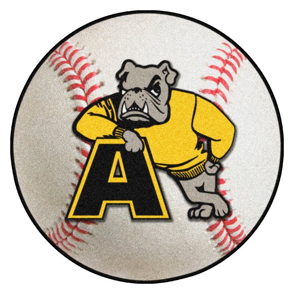 FanMats® - Adrian College 27" Dia Nylon Face Baseball Ball Floor Mat with "A & Bulldog" Logo