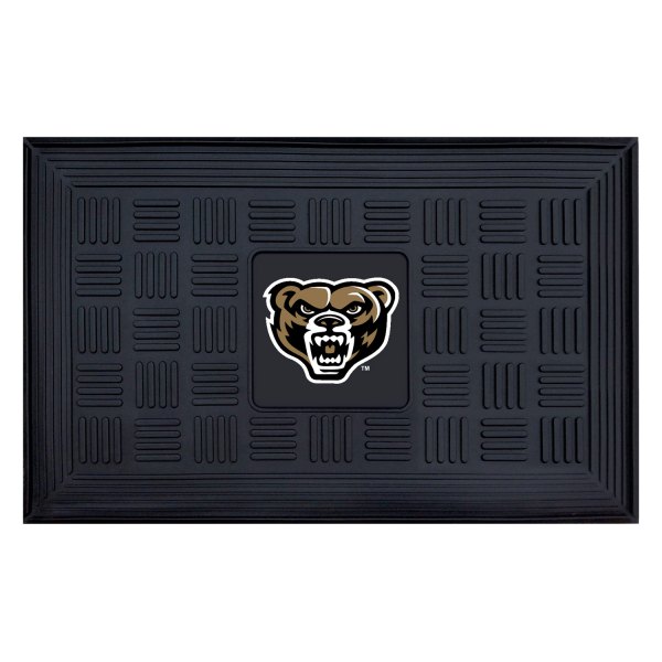 FanMats® - Oakland University 19.5" x 31.25" Ridged Vinyl Door Mat with "Grizzly Bear" Logo