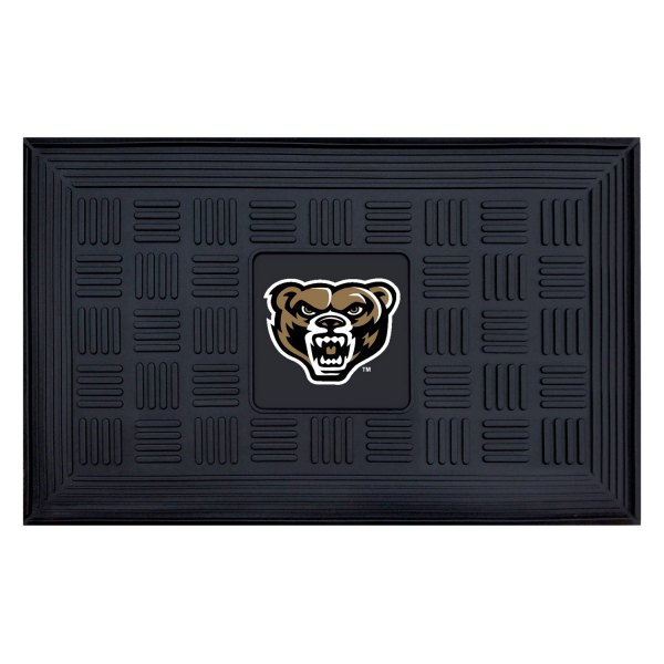 FanMats® - Oakland University 19.5" x 31.25" Ridged Vinyl Door Mat with "Grizzly Bear" Logo
