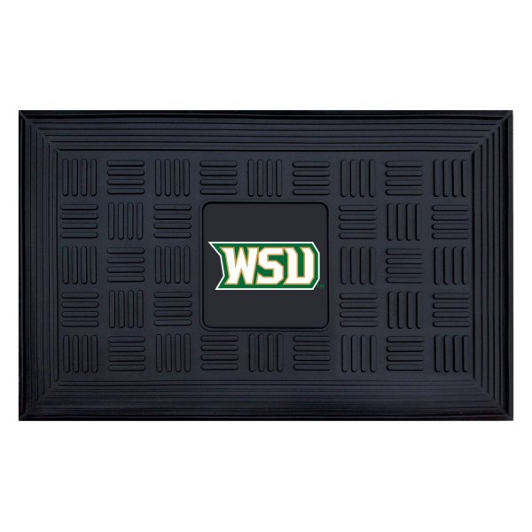 FanMats® - Wright State University 19.5" x 31.25" Ridged Vinyl Door Mat with "WSU" Logo