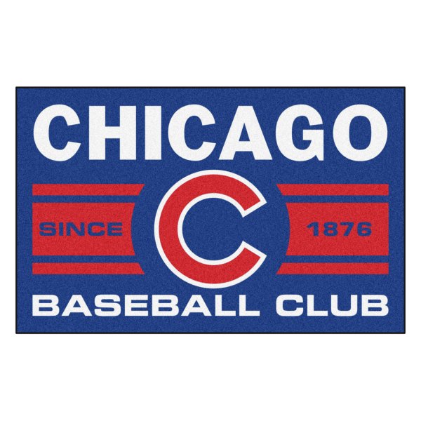FanMats® - Chicago Cubs 19" x 30" Nylon Face Uniform Starter Mat with "C" Logo with City Name & Stripes